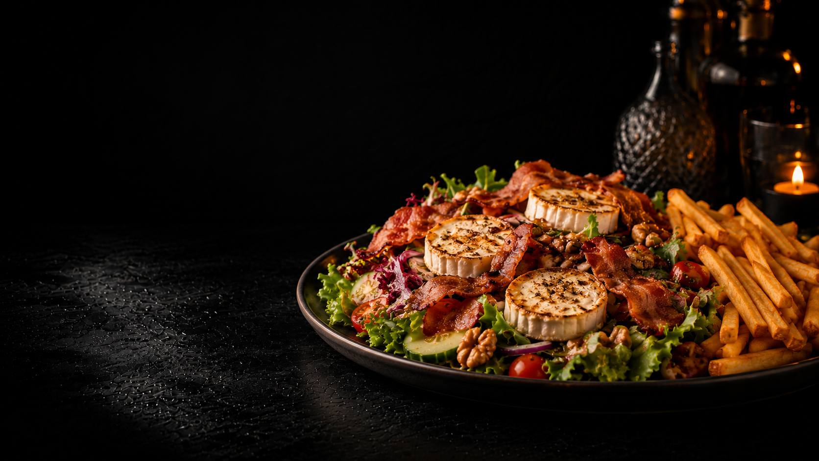 Geitenkaas/spek salade