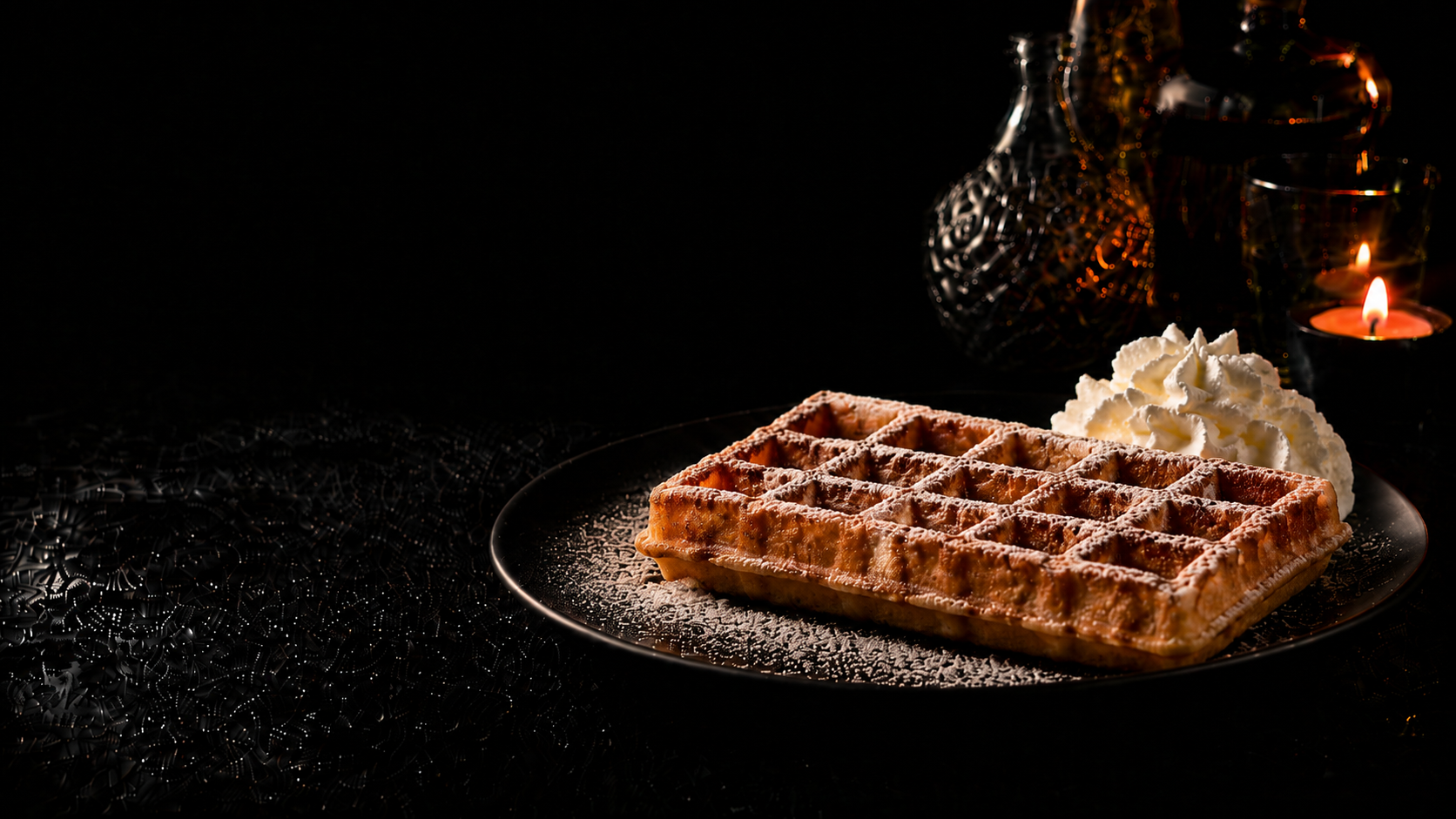Warme wafel met slagroom